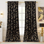 NICETOWN Black Velvet Curtains 2 Panels by NICETOWN