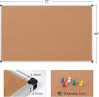 Extra Large Cork Bulletin Board 72" X 48", Wall Mounted Notice Pin Board - Image 5