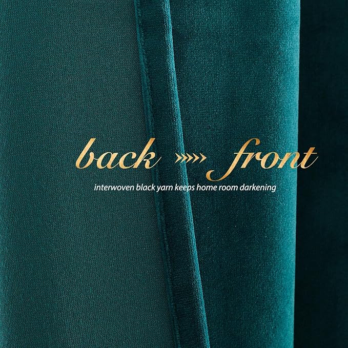 NICETOWN Teal Velvet Curtains 108 inches Long 52 Wide, Classic Heat & Light - Image 7