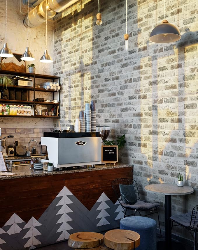 Guvana 17.3"×394" Brick Wallpaper Grey and Brown Self Adhesive Wallpaper 3D - Image 2
