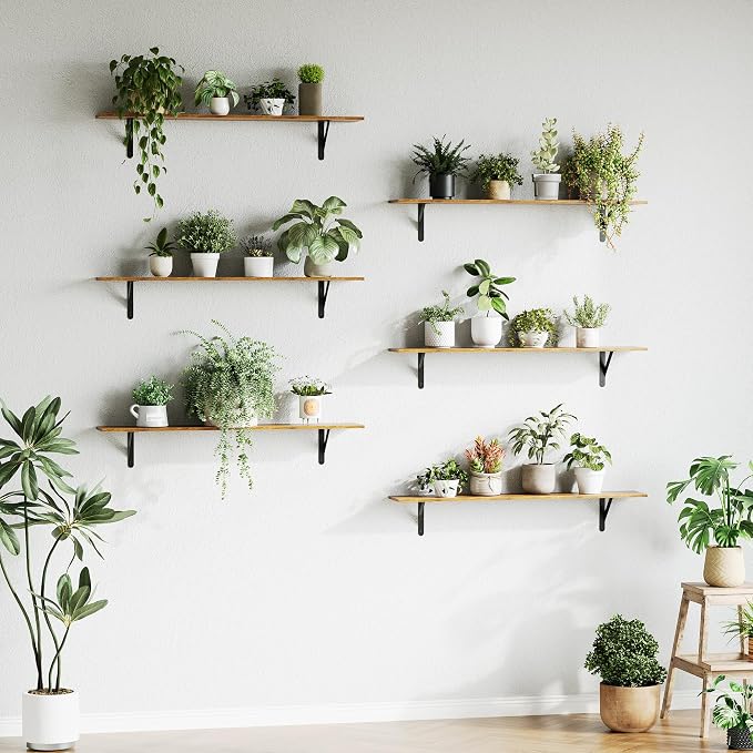 WOPITUES Floating Shelves for Wall 48″W x 8″D, Long Wall Mounted Shelves Set of - Image 8