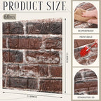 Colarr 60 Pcs 58 Sq ft 3D Wall Panels Peel and Stick Faux Foam 3D Brick - Image 2