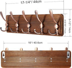 SKOLOO Rustic Pine Wood Wall Coat Rack - Image 4