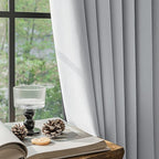 FMFUNCTEX 100% Light Grey Blackout Curtains - Image 7