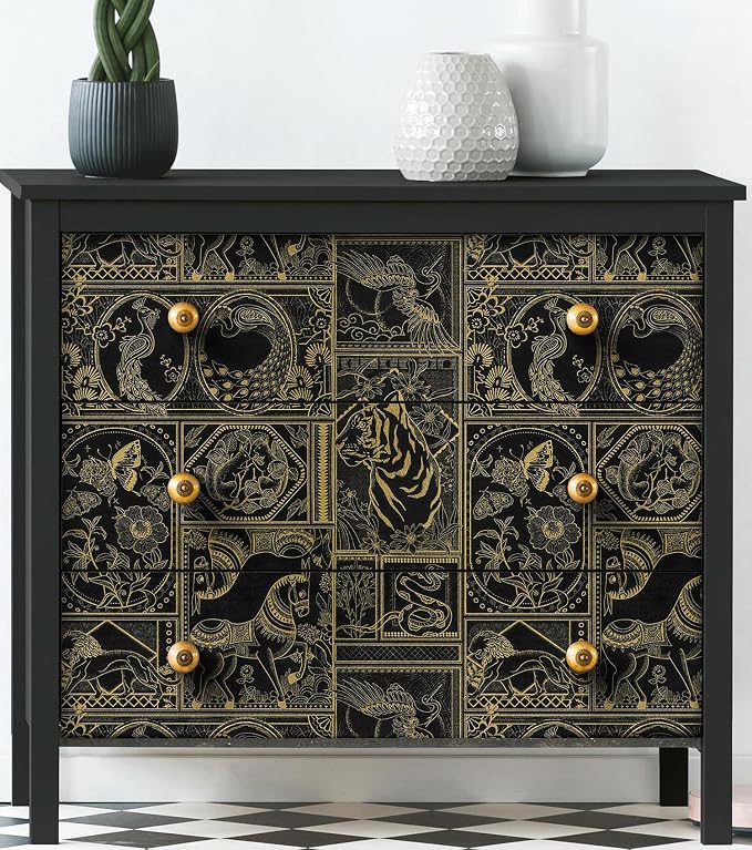 Erfoni Black and Gold Wallpaper Vintage Peel and Stick Wallpaper Special - Image 3