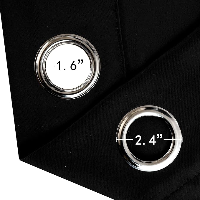 LEMOMO Black Thermal Blackout Curtains/42 x 84 Inch/Set of 2 Panels Room - Image 5