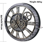 The B-Style Large Wall Clock 24 inch Moving Gear Wall Clock Oversized Vintage - Image 7