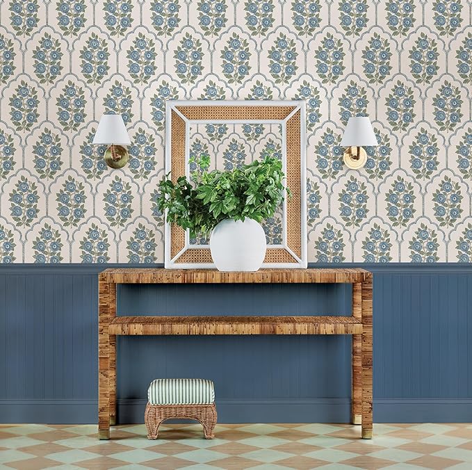 NuWallpaper x Society Social Floral Bazaar Green and Blue Peel and Stick - Image 2