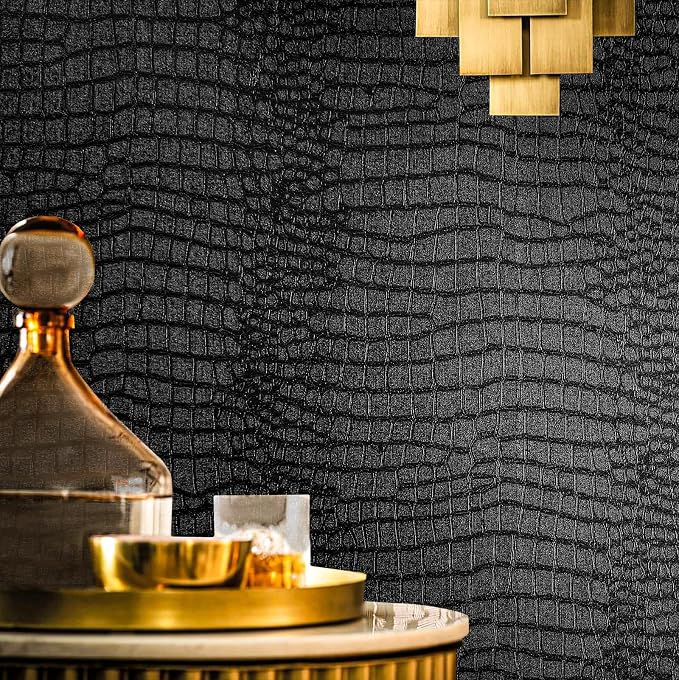 Fititem Black Peel and Stick Wallpaper 1180inL 17.3inW Black Contact Paper by Fititem__FitYourHome