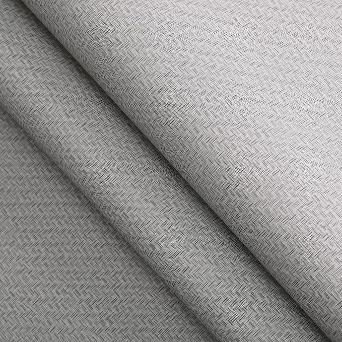 Haimin Fabric Wallpaper Textured Contact Paper Gray Grasscloth Wallpaper Peel - Image 6