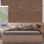Brown Grasscloth Peel and Stick Wallpaper 17.3"x120" Faux Linen Textured - Image 5