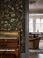 Erfoni 17.3" x118" Vintage Floral Peel and Stick Wallpaper Dark Floral and Bird - Image 5