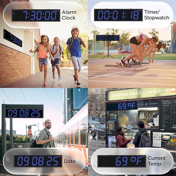 Ivation Oversized 48" Outdoor Waterproof Digital Clock, Auto Time Sync - Image 3
