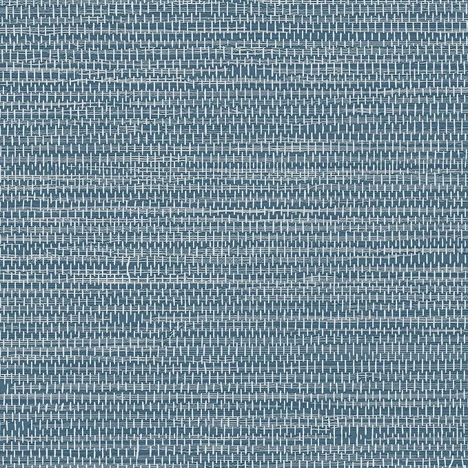 JiffDiff Grasscloth Wallpaper Peel and Stick Blue Grassweave Stick on Wallpaper by wallpaper