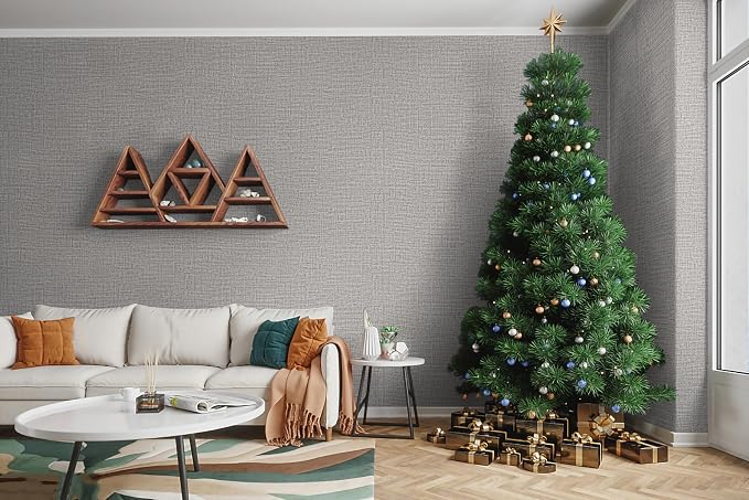 Guvana Grasscloth Peel and Stick Wallpaper Grey Textured Contact Paper Modern - Image 6