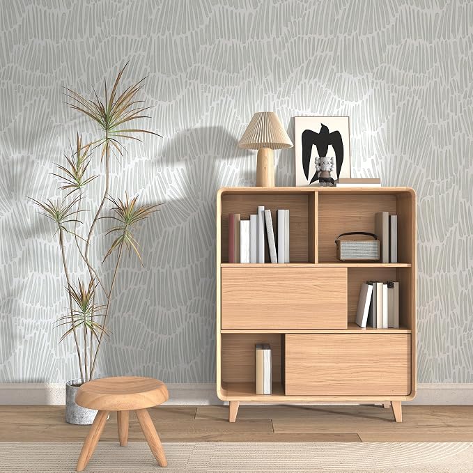Theper Green Wallpaper 17.3"×393" Modern Striped Wallpapers Peel and Stick - Image 2