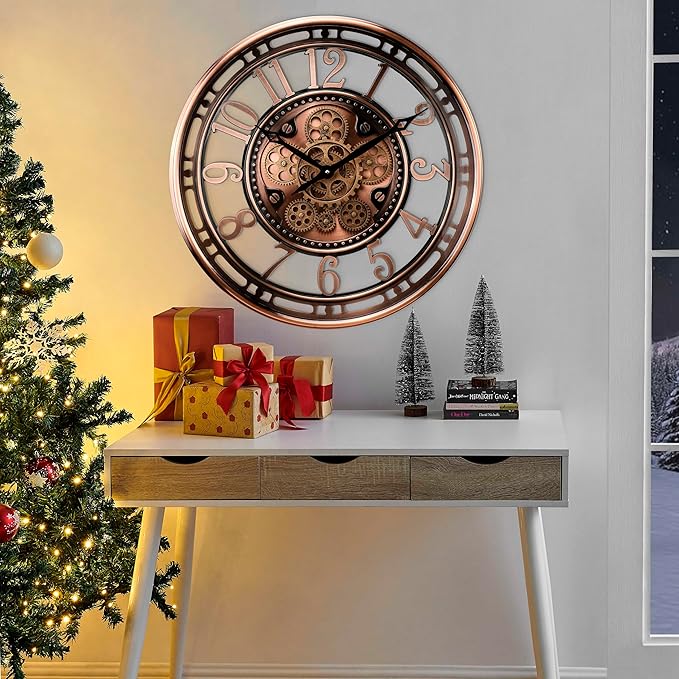 CLXEAST 21 Inch Moving Gear Wall Clock - Image 5
