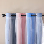 XiDi Curtains for Bedroom Decor, Rainbow PinkGreyBlue-34-90 - Image 2