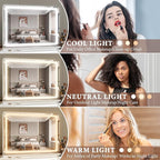 FENNIO Vanity Mirror with Lights 32"x22", Lighted Makeup Mirror, Large Vanity - Image 2