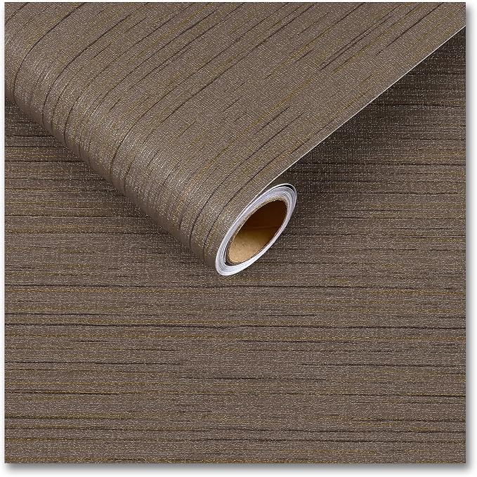 CRE8TIVE Dark Brown Grasscloth Wallpaper Textured Wallpaper Stick and Peel by CRE8TIVE