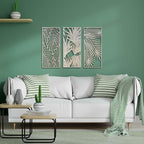 Tropical Leaves Wood Wall Art for Living Room, Botanical Wall Art Wood Panel - Image 3
