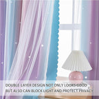 XiDi Pink & Purple Curtains, Unicorn Wall Decals - Image 2