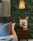 Froluya Dark Green and Gold Wallpaper Floral Peel and Stick Wallpaper - Image 9