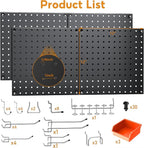 Peg Board, 4 Pack Black Peg Board Panels, 50lbs Load Capacity Each, Pegboard - Image 2