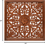 Homebia Designs Handmade Carved Wooden Wall Hanging Plaque 24x24 Inch Elegant - Image 9