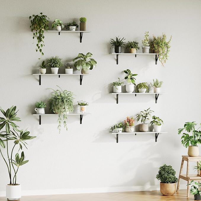 WOPITUES Floating Shelves for Wall 40″W x 8″D, Long Wall Mounted Shelves Set of - Image 8