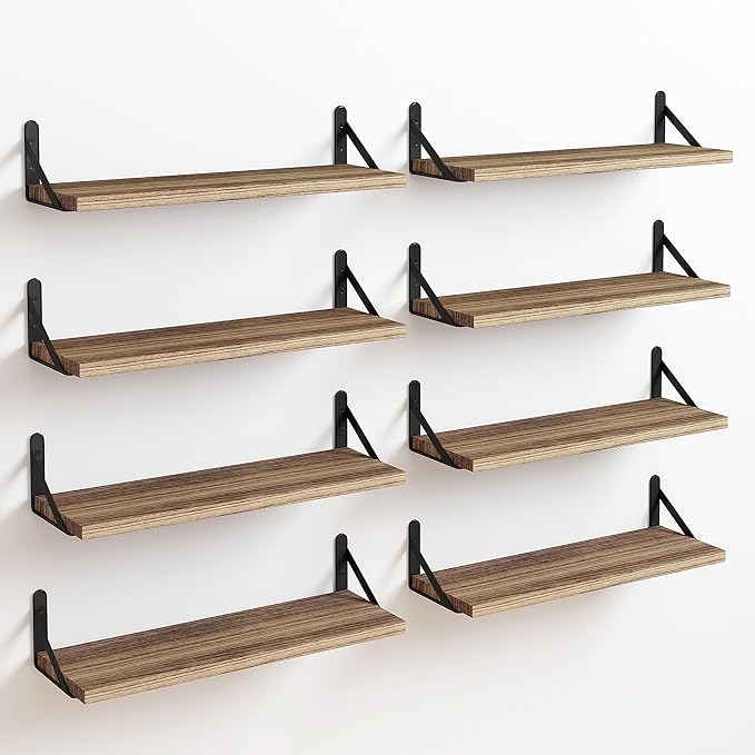 Fixwal Shelves for Room Wall, Width 4.7in Rustic Wood Wall Storage, Floating by Fixwal