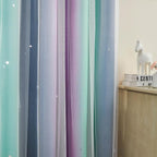 XiDi Curtains for Bedroom Decor, Rainbow Purplgreen grey34/90 - Image 3