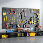 Peg Board, Heavy Duty Metal Pegboard, 6 Pack Black Peg Board Panels, 60lbs Load - Image 5