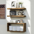 RICHER HOUSE Floating Shelves Set of 3, Modern Bathroom Shelves Wall Mounted by RicherHouse