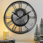 CLXEAST 21 Inch Modern Moving Gears Wall Clock - Image 9