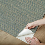 RoomMates Teal Dimensional Grasscloth Peel and Stick Wallpaper, RMK12684PLW - Image 7