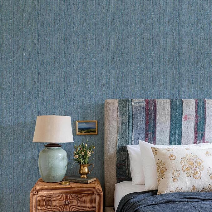JiffDiff Woven Wallpaper Peel and Stick 17.3" 400x 0 Colorful Paint Grasscloth - Image 3