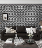 17.7" x118" Peel and Stick Wallpaper Black Wall Paper - Image 8