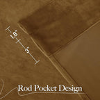 NICETOWN Gold Brown Velvet Curtains, Luxury and Soft Thermal Insulated Velvet - Image 7