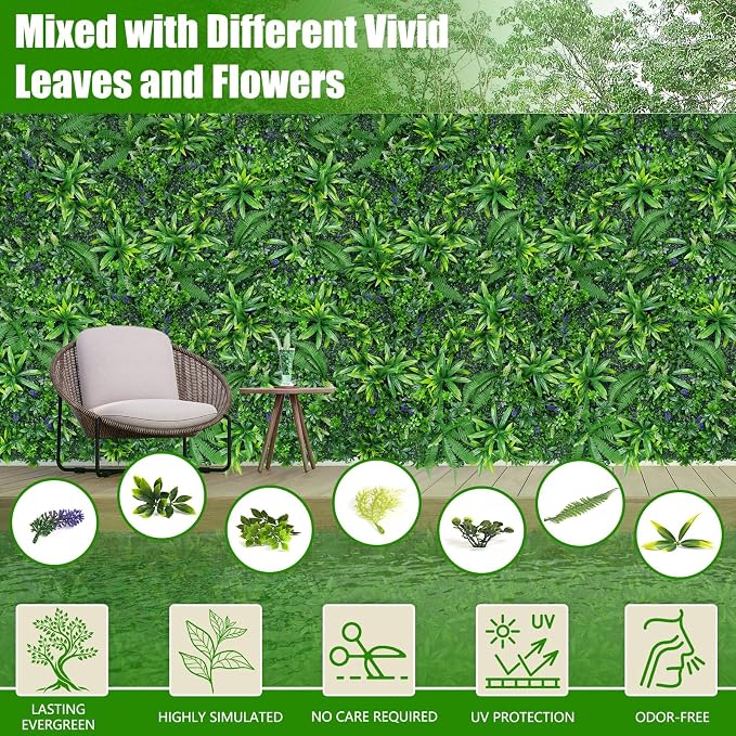 Grass Wall Panels, Fake Greenery Plant Decor - Image 3