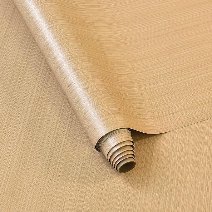 BOMENG Light Brown Wood Contact Paper Thick Oak Wood Wallpaper Peel and Stick by BOMENG