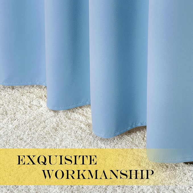 NICETOWN Blue Room Divider Curtains 100 inches Wide Curtains, Grommet Thermal - Image 6