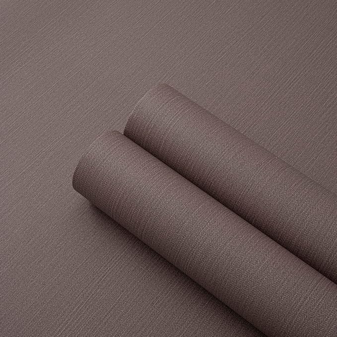 24"x393" Brown Grasscloth Peel and Stick Fabric Textured Contact Paper Linen - Image 8