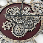 The B-Style Large Real Moving Gears Wall Clock 30 inch Rustic Retro Industrial - Image 2
