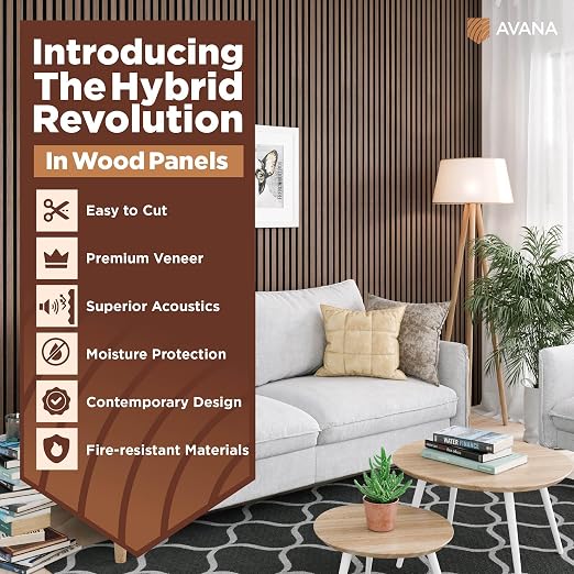 Avana Acoustic Wood Wall Panels – 93.2x11.25 Inch Panels – Fits 94x12 Layout – - Image 2