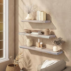 Live Edge Floating Shelves Set of 2, 24 Inch Solid Elm Wood Wall Shelves - Image 6