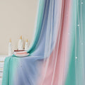 XiDi Curtains for Bedroom Decor, Rainbow Pinkgreen grey34/90 by Addsomecolortolife