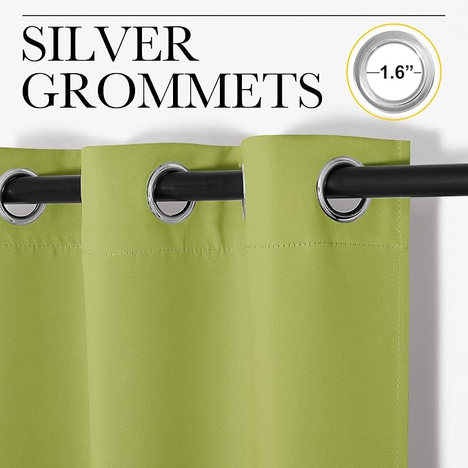 NICETOWN Fresh Green Blackout Curtains 68 inches Length - Image 2