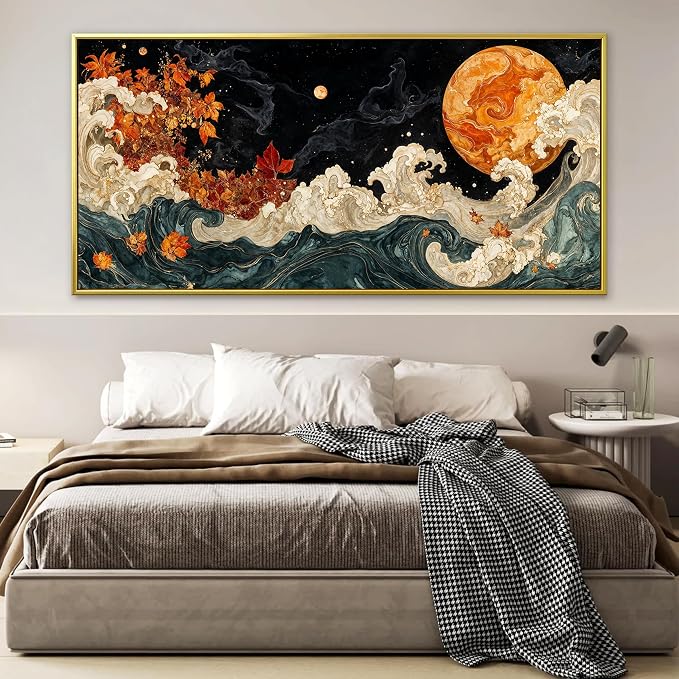 Large Wall Art For Living Room Gold Framed Wall Art Prints Boho Abstract - Image 3
