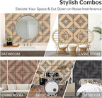 Mollywell Acoustic Panels, PVC Wood-Grain Decor, 12x12 Inch Carved Pattern - Image 6